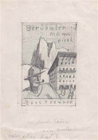 Alfons Walde Berühmter Mann p(r)ivat – Luis Trenker, um 1950;Bleistift, 17,5...