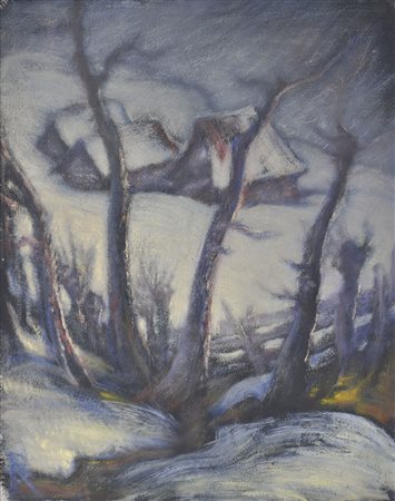 Robert du Parc (Klagenfurt 1889 – Meran 1979) Schneelandschaft;Öl auf Karton,...