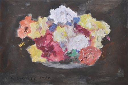 Max Sparer Blumenbukett, 1961;Tempera, 32 x 47 cm, gerahmt Signiert u. datiert