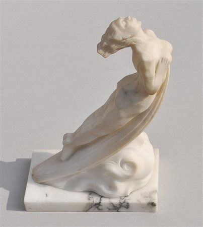 Italienischer Bildhauer um 1930 Sirene;Marmor, H. ohne Sockel 25 cm