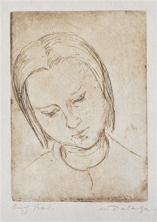 Maria Delago Mädchen;Radierung, 15,5 x 11,5 cm (Platte), gerahmt Handsigniert