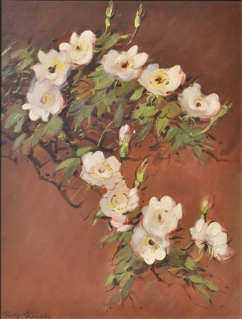 Rolf Regele (Bozen 1899 – 1987) Blütenzweig;Öl auf Karton, 52,5 x 40 cm,...