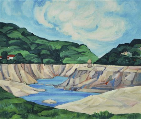 Remo Wolf (Trient 1912 – 2009) Respekt (vor) der Natur / Molvenosee, 1973;Öl...