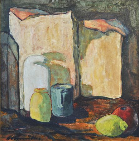 Anton Achmüller (Sand in Taufers ca. 1920) Stillleben mit Gefäßen und...