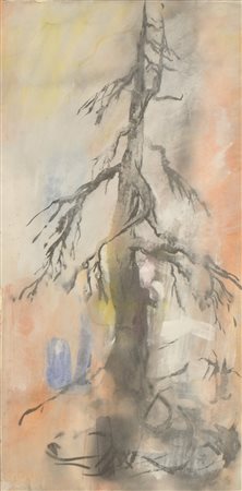 Hans Ebensperger Bäume am Morgen, 1971;Aquarell, 47,5 x 24,5 cm...