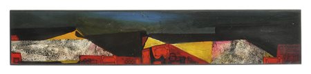 Willy Valier Landschaft, 1958;Öl auf Holz, 13,5 x 75,5 cm Signiert u. datiert