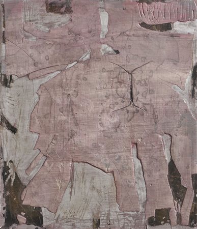 Willy Valier Ohne Titel, 1961/62;Öl u. Gips auf Holz, 69,5 x 60 cm, gerahmt...