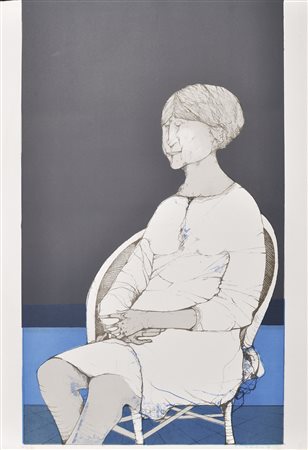 Karl Plattner Sitzende Frau, 1969;Farblithografie, 71 x 49,7 cm (Blatt)...