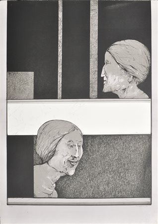Karl Plattner Zwei Frauen, 1970;Farblithografie, 70 x 49,7 cm (Blatt)...