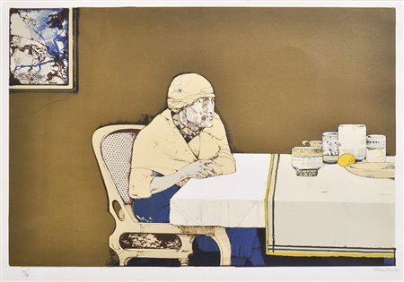 Karl Plattner Der Tisch, 1975;Farblithografie, 49 x 68,5 cm (Blatt)...