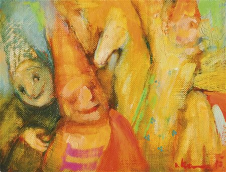 Vladislav Kavan Im Zirkus, 1973;Öl auf Holz, 14,5 x 19 cm, gerahmt Signiert...