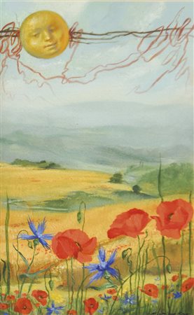 Massimo Rao Mohnblumen;Öl auf Karton, 18,8 x 12 cm, gerahmt Signiert