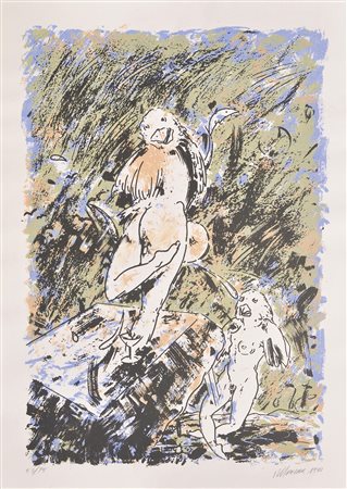 Ludwig Christian Attersee O. T., 1990;Farblithografie, 70 x 50 cm...