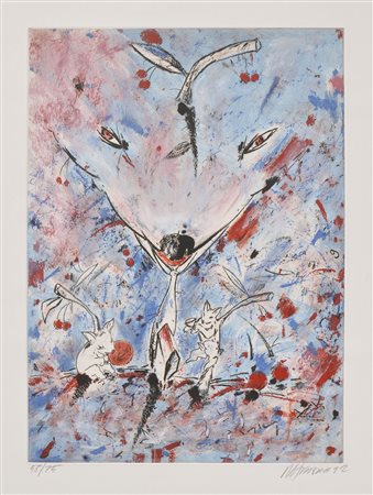 Ludwig Christian Attersee O. T., 1992;Farbradierung, 75 x 53,3 cm...