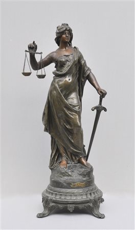 Auguste Moreau – Nachfolger/Seguace La Justice;Bronziertes Metall, Höhe 67 cm...