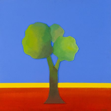 Fabrizio Giorgi Livorno 1953 Albero, anni '80 Tecnica mista su tavola, cm....