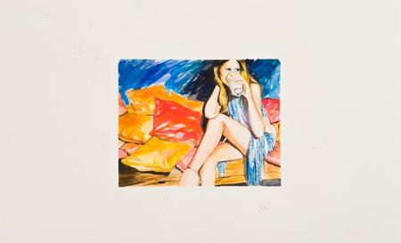 Lula Salerno 1973 Party Acquerello di cm. 14x18 su carta di cm. 29,5x45...