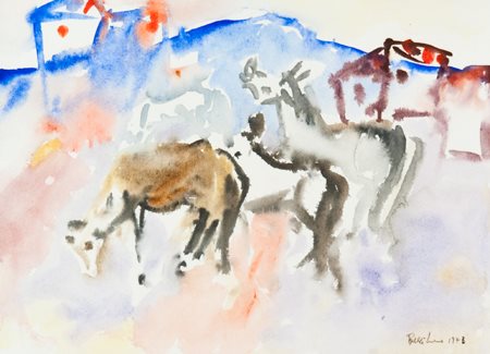 Anonimo Senza titolo, 1973 Acquerello su carta, cm. 23x31 Firma illeggibile e...