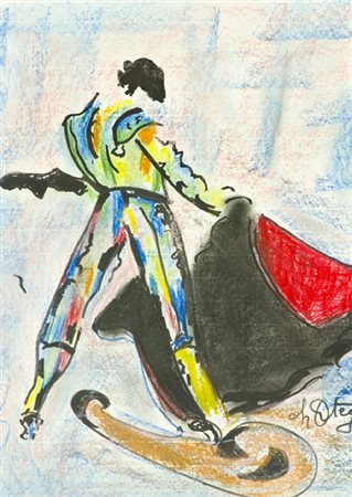 Charles Ortega Oran, Algeria 1925 - 2006 Torero Tecnica mista su carta, cm....