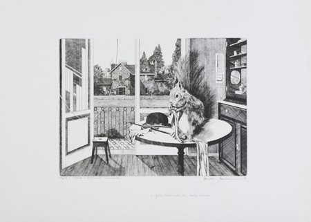 Maurizio Mariani Made in England, 1980 Acquaforte di cm. 29,5x40, su carta di...