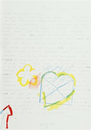 Giosetta Fioroni Roma 1932 Lettera d'amore Litografia su carta, cm. 71x50,...