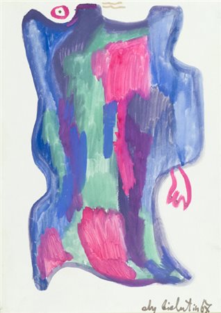 Ely Bielutin Mosca 1925 Senza titolo, 1967 Tecnica mista su carta intelata,...