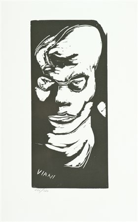 Lorenzo Viani Viareggio 1882 - Ostia 1936 Il filosofo Xilografia di cm....