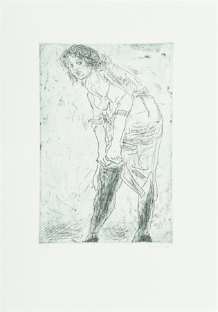 Quinto Martini Sereno 1909 - Firenze 1990 Figura Acquaforte di cm. 29,5x20,...