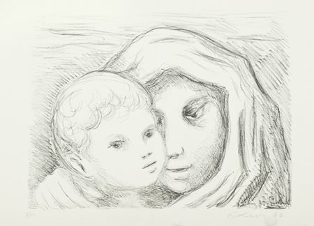 Carlo Levi Torino 1902 - Roma 1975 Maternità, 1966 Litografia su carta, cm....