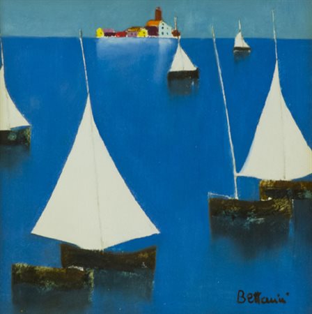Lido Bettarini Sesto Fiorentino (Fi) 1927 Vele in mare, 1998 Olio su tela,...