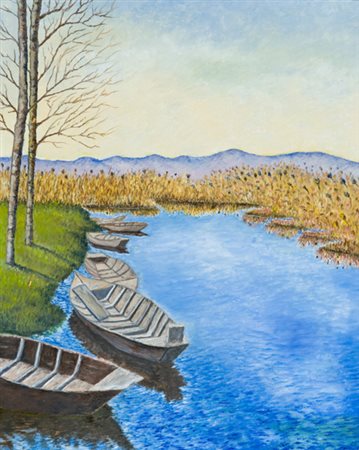 Fabrizio Pellegrini Pietrasanta (Lu) 1974 Il padule Olio su tela, cm. 50x40...