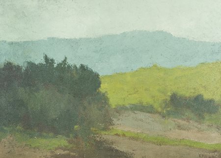 Ernesto Buglioni Osimo 1938 Colli Laziali Olio su tela, cm. 80x110 Firmato in...