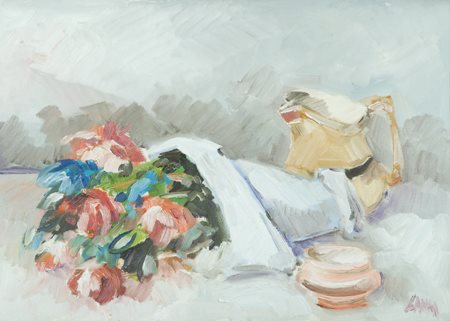 Enzo Cangi Pieve Santo Stefano (Ar) 1938 Natura morta Olio su tela, cm....