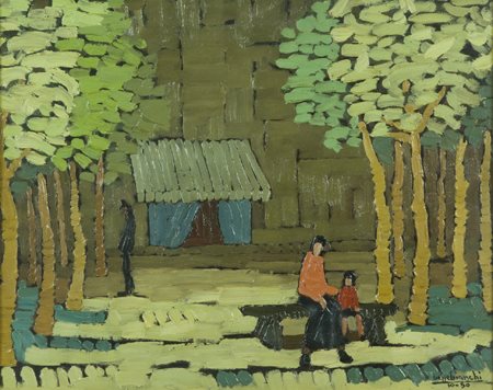 Beppe Bianchi Firenze 1910 Sera d'autunno, 1950 Olio su cartone, cm. 38,5x48...