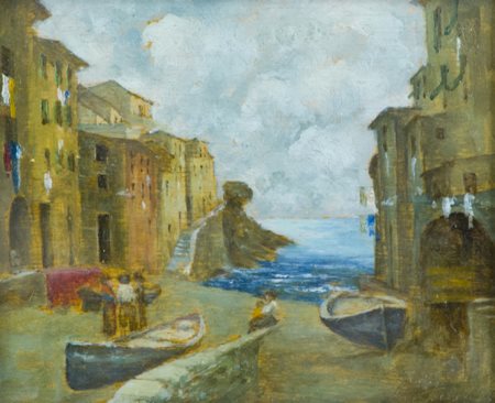 Gino Tommasi Livorno 1880 - 1942 Rio Maggiore Olio su tavola, cm. 12x15...