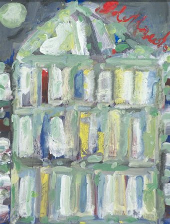 Silvio Loffredo Parigi 1920 Battistero Olio su faesite, cm. 43,5x35 Firmato...