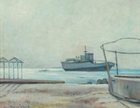 Desiderio Tanfani Settignano (Fi) 1897 1977 La nave incagliata Olio su...