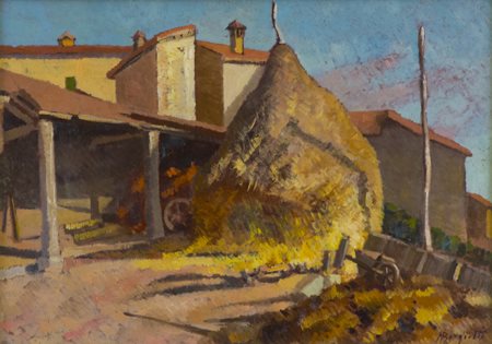 Mario Borgiotti Livorno 1906 - Firenze 1977 Casolare e pagliaio Olio su...