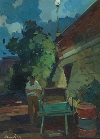 Piero Marchi Borgo San Lorenzo (Fi) 1917 Notturno Olio su faesite, cm....