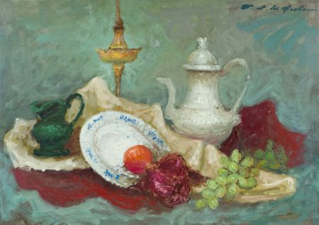 Osman Lorenzo De Scolari Palermo 1908 - Firenze 1998 Natura morta Olio su...