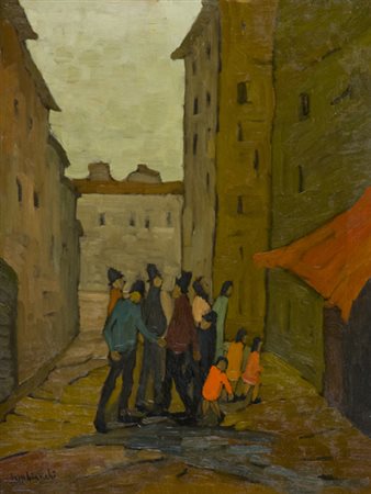 Beppe Bianchi Firenze 1910 Senza titolo, fine anni '40 Olio su tavola, cm....