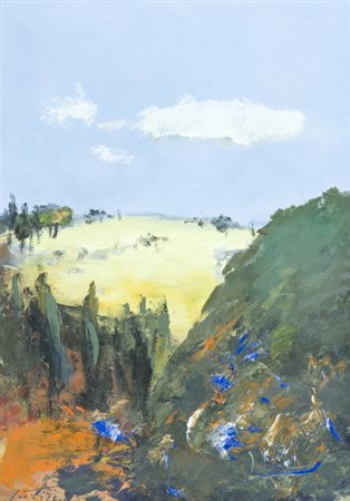 Sergio Scatizzi Gragnano (Lu) 1918 - Firenze 2009 Paesaggio Olio su...