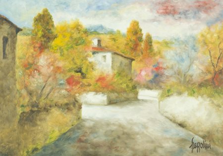 Gianfranco Frezzolini Firenze 1929 - 1994 Paesaggio Olio su tela, cm. 50x70...