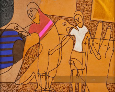 Concetto Pozzati Vò di Padova 1935 De-posizioni, 2006 Tecnica mista su pelle...