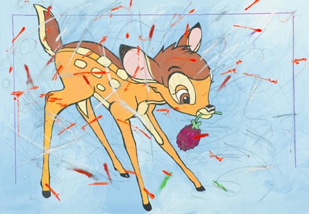 Enrico Manera Asmara 1948 Bamby, 1996 Tecnica mista su tela, cm. 70x100 Sul...