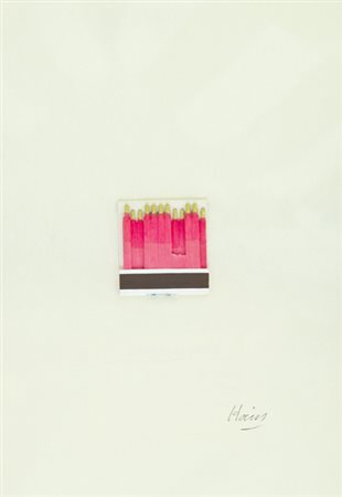 Raymond Hains Saint Brieuc 1926 Saffa, 1974 Fiammiferi, cm. 5,5x5, su carta...