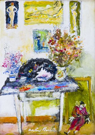 Walter Piacesi Ascoli Piceno 1929 Parete dello studio, 2011 Olio su tavola,...