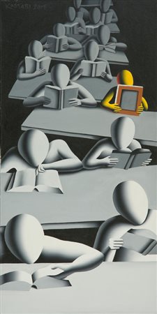 Mark Kostabi Los Angeles 1960 The cautions readers, 2005 Olio su tela, cm....