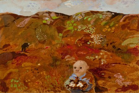 Antonio Possenti Lucca 1933 Luigi in campagna Olio su faesite, cm. 20x30...