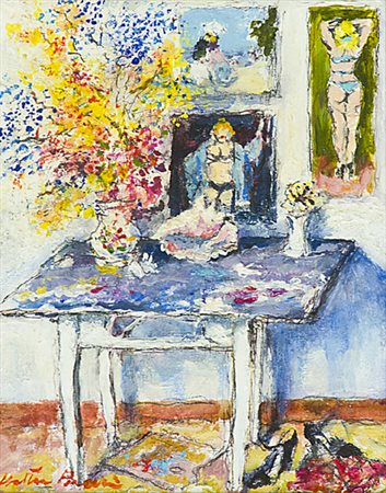 Walter Piacesi Ascoli Piceno 1929 Motivi nello studio Olio su tavola, cm....